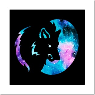 Fierce Galaxy Wolf Posters and Art